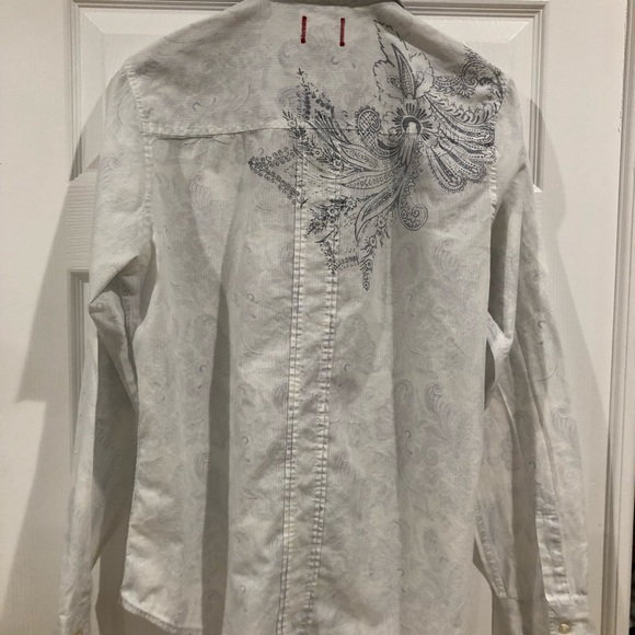 VINTAGE White with print men shirt - Picture 3 of 5